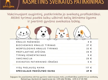 Kasmetinis gyvūno sveikatos patikrinimas