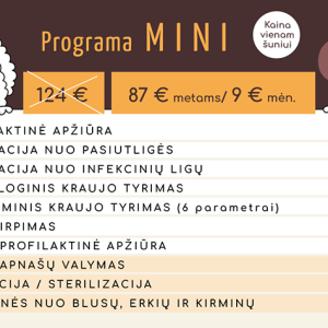 Sveikatos paslaugų programa MINI jūsų šuniui