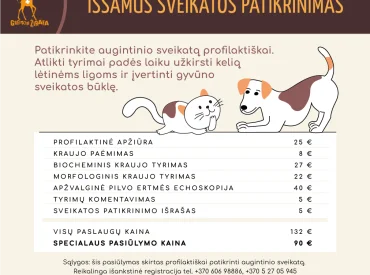 Išsamus gyvūno sveikatos patikrinimas